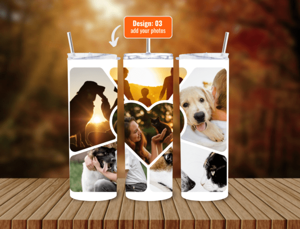 Personalize Your 600ml Double Wall Tumbler with Lid & Straw | Customizable with Your Images