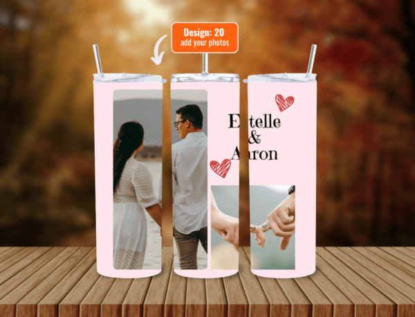 Personalize Your 600ml Double Wall Tumbler with Lid & Straw | Customizable with Your Images